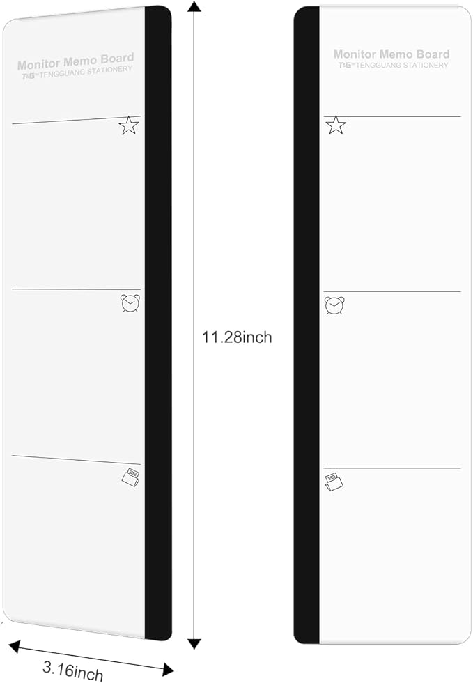 Office Desk Accessories 2pcs Multifunction Computer Monitor Memo Board - Transparent Computer Side Panel Memo Creative Monitor Side Panel Suitable for Office Home Desktop (Monitor Memo Board 3)