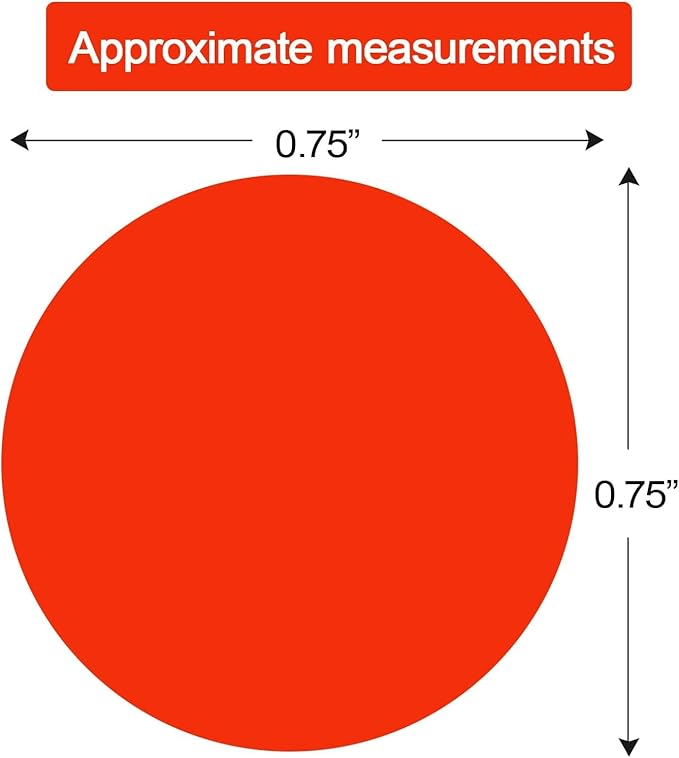 1400 PCS Colored Dot Stickers Round Color Coding Labels Polka Circle Dot Label Sticker for Office,Classroom,Papers Etc (Red, 3/4 inches)