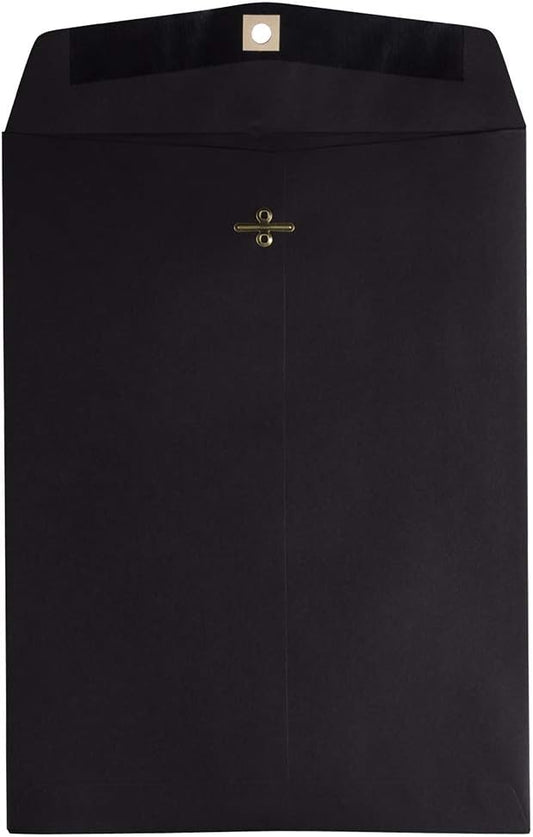 JAM PAPER 9 x 12 Open End Catalog Envelopes with Clasp Closure - Smooth Black - Bulk 250/Pack
