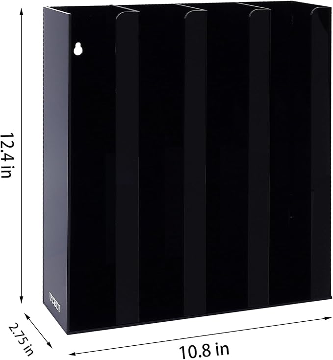 UCUDI Portion Sauce Cup Lid Holder for Restaurant 4 Compartments Plastic Sauce Cup Organizer Dispenser Fits Cups 2oz to 5.5oz in One Size for Counter or Wall Mount (Black)