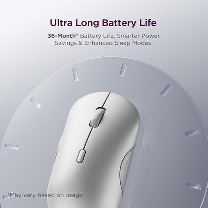 Lenovo 700 Multi-Device Wireless Mouse, Bluetooth or 2.4 GHz USB-A Connection, Connect up to 3 Devices, 36 Month Battery Life, Seashell