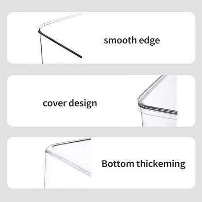 Storage Boxes, 5 Packs Transparent Food Organizer, Stackable Lidded Storage Bins (3 XL + 2M)