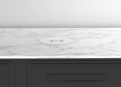 Pop up Outlet - 4-inch Hole,4-AC Outlet,20W USB C,15W Wireless Charging,2-USB Port,Desktop Recessed Grommet Power Outlet for Kitchen Island Countertop,6 ft Cable,White