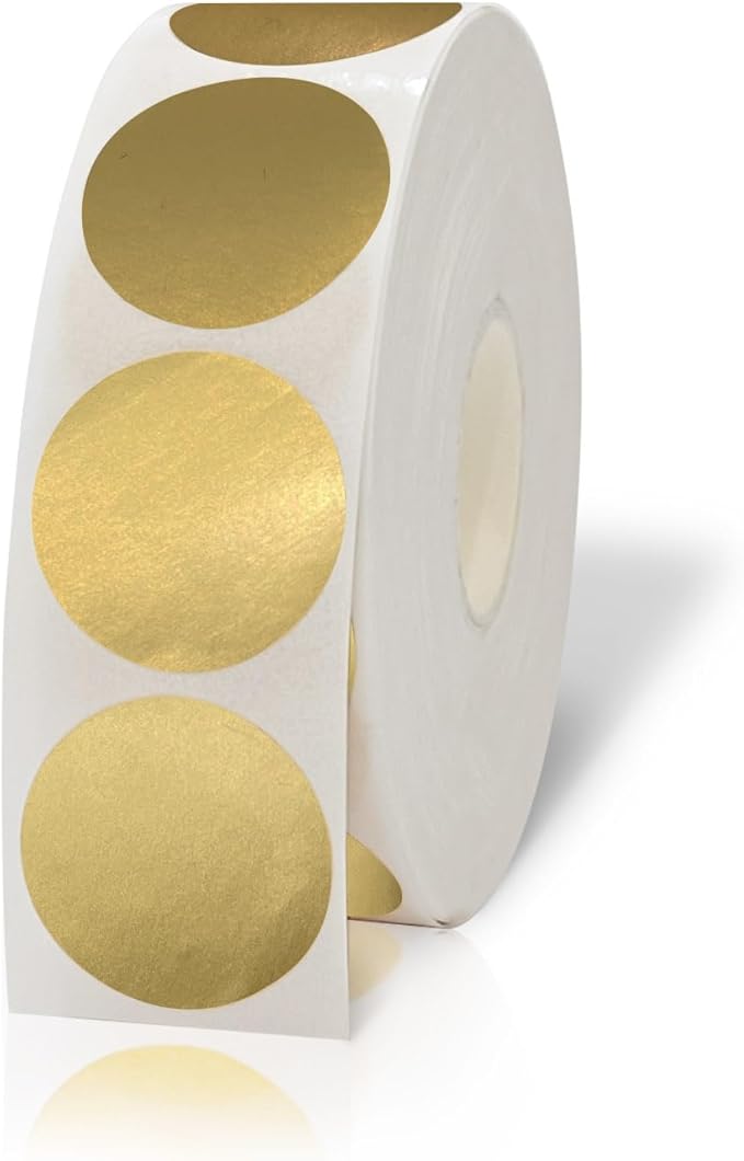 Starboling dot Stickers,800Pcs 1inch Gold Round Coding Label,Circle Stickers,Can Writing for Office,Student Classroom and Other Scenarios