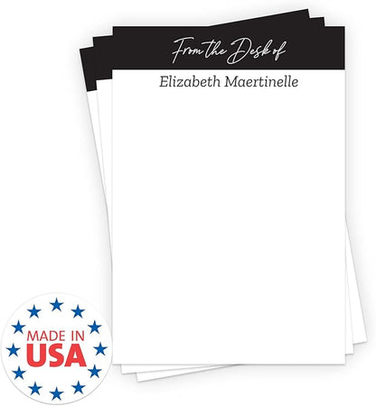 from The Desk of Personalized 4" x 6" Sticky Note Pads/Modern Set of 3 Custom Pads / 50 Sticky Sheets Per Pad/Customized Note Pads Made in The USA