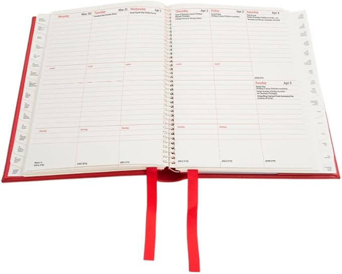 The Economist - 2026 Desk Diary - Week-to-View Planner - Red