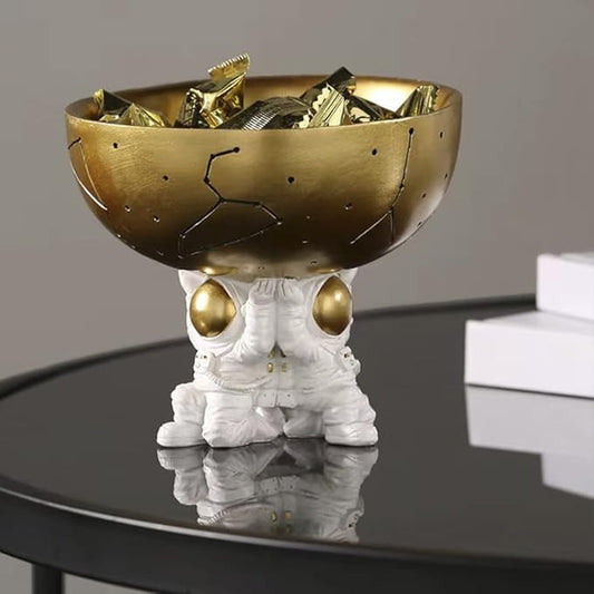 BUTILIVEEN Astronaut Decorative Bowl for Sundries, Spaceman Candy Bowl, Key Holder and Jewelry Storage Box, Astronaut Decor, Gifts for Spaceman Lover, Resin, 5.09" W