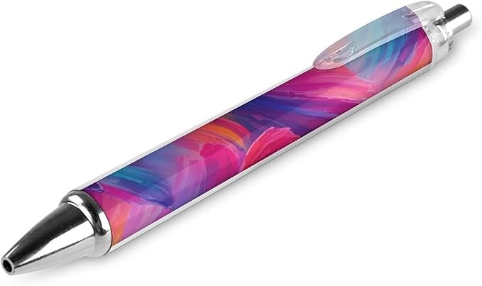 1pcs Gel Roller Pen 0.5mm, Quick Dry Purple Rainbow Ballpoint Smooth Writing, Ball Pens Clip, Office Carrying, 2 Pcs