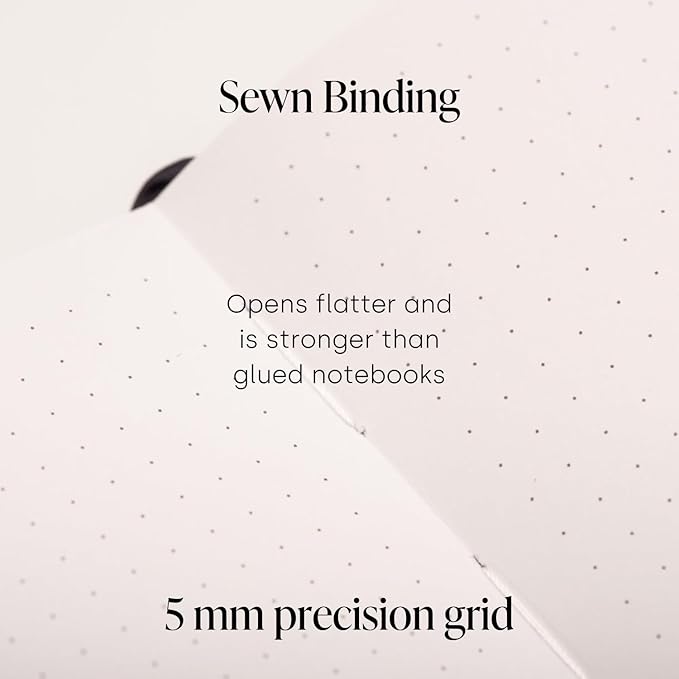 Yop & Tom Bullet Dotted Journal (A5) - Moon and Stars - Dot Grid Notebook With Extra Thick Paper (160 GSM) - Midnight Blue