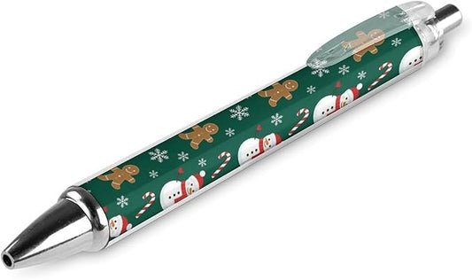 Medium Point Rollerball Pen, Quick Dry Christmas Gingerbread Snowman Green Ballpoint Pen, Gel Pens Journaling Supplies, 1 Pack