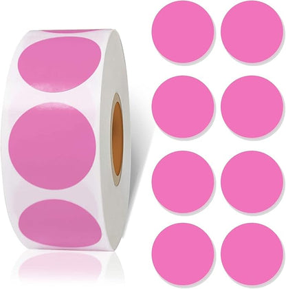 Starboling 800Pcs 1 Inch Pink Round Color Coding,Dot Stickers Labels,Can Writing for Office,Student Classroom and Other Scenarios