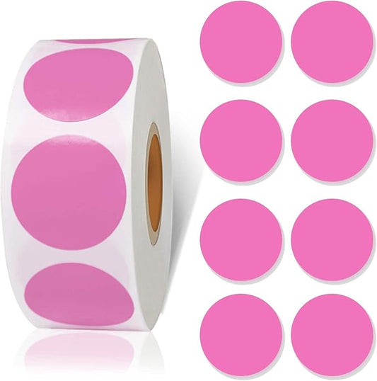 Starboling 800Pcs 1 Inch Pink Round Color Coding,Dot Stickers Labels,Can Writing for Office,Student Classroom and Other Scenarios
