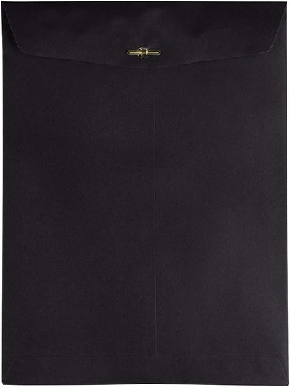JAM PAPER 9 x 12 Open End Catalog Envelopes with Clasp Closure - Smooth Black - Bulk 250/Pack
