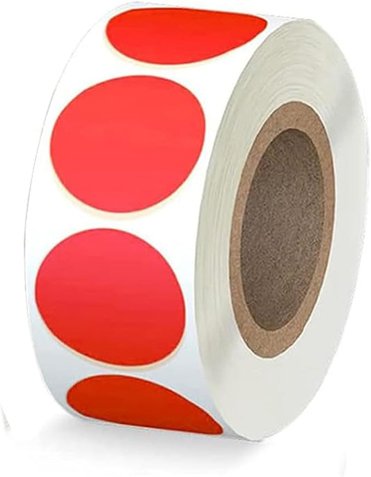 1" Colored Red Dot Stickers Circle Color Coding Labels, 500 PCS Color Coded Label Sticker for Office, Student Classroom