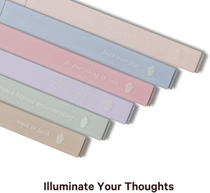 ALABASTER Co. - No Bleed Pastel Highlighter Set, 6 Pcs, Chisel Tip, Muted Pastel Colors, Bible Study Supplies