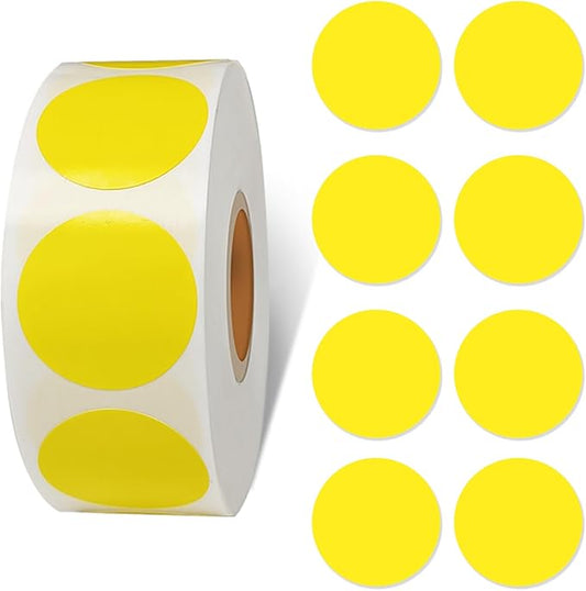 Starboling 800Pcs 1 Inch Yellow Round Color Coding,Dot Stickers Labels,Can Writing for Office,Student Classroom and Other Scenarios