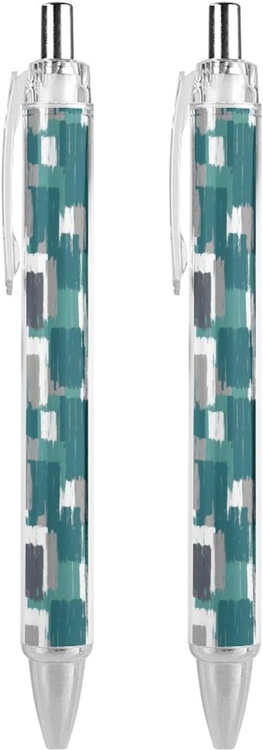 Ballpoint Pens for Office Essentials, Retractable Gel Pen Comfortable Full Grip, 1 Pcs 0.5mm Ink Pens,Teal Grey Turquoise 2 Pcs