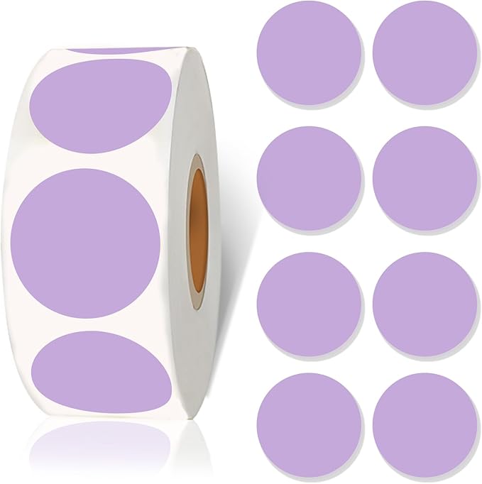 starboling 800Pcs 1 Inch Light Purple Round Color Coding,Dot Stickers Labels,Can Writing for Office,Student Classroom and Other Scenarios