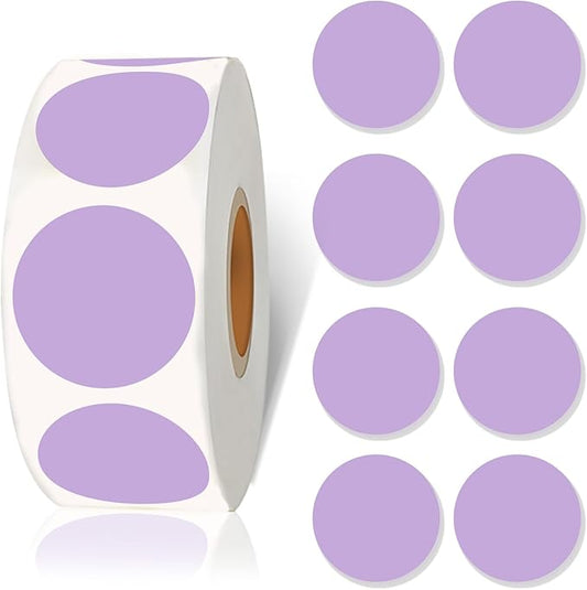 starboling 800Pcs 1 Inch Light Purple Round Color Coding,Dot Stickers Labels,Can Writing for Office,Student Classroom and Other Scenarios