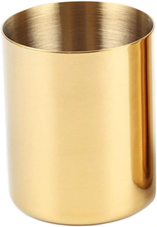 MultiBey Gold Pencil Holder Cup, Luxury Pen Holder Metal Organizer Small Vase, Desk Accessory for Office Home