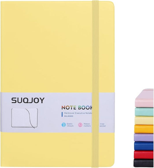 Lined Journal Notebooks for Writing, 100 GSM Thick Paper, 1 Pack Hardcover Notebooks, A5 College Ruled Notebook, Journaling Notebook for School/Travel/Office (Yellow- 1 Pack)