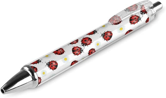 Medium Point Rollerball Pen, Quick Dry Red Cartoon Ladybug Pattern Ballpoint Pen, Gel Pens Journaling Supplies, 1 Pack