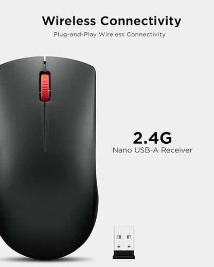 Lenovo Wireless Mouse (WL150) - 2.4G Nano USB-A Ambidextrous Ergonomic Mouse – 3-Million Clicks, 1,000 DPI – Portable Compact Cordless Design - Computer & Laptop Accessories