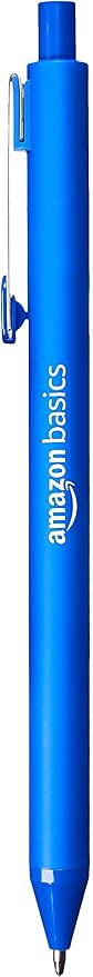 Amazon Basics Retractable Ballpoint Pens, Smooth Writing, Blue, 12-Pack