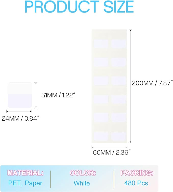 PATIKIL Clear Index Sticky Tabs, 480 Pcs Medium Transparent Sticky Notes Bookmarks Planner Stickers Page Tabs for Office Notebooks File Folder Ledger Book, White