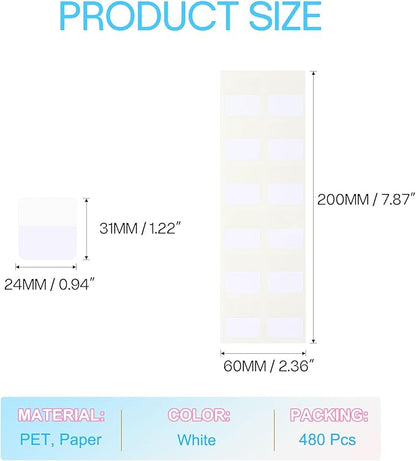 PATIKIL Clear Index Sticky Tabs, 480 Pcs Medium Transparent Sticky Notes Bookmarks Planner Stickers Page Tabs for Office Notebooks File Folder Ledger Book, White