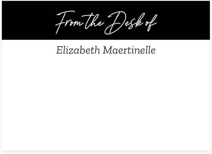 from The Desk of Personalized Sticky Notepads/Modern 3" x 4" Custom Writing Pads / 6 Customized Sticky Notes Pads / 50 Sheets Per Pad/Made in The USA