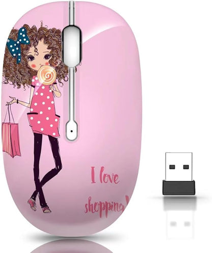 JUHOO Wireless Mouse with Nano Receiver for PC, Laptop, Notebook, Computer, MacBook, Less Noise, Portable Mobile Optical Mice