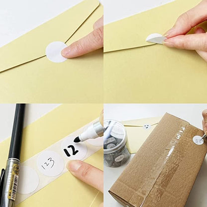 Starboling 800Pcs 1 Inch White Round Color Coding,Dot Stickers Labels,Can Writing for Office,Student Classroom and Other Scenarios