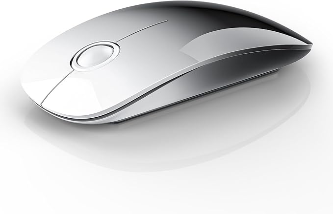 RAPIQUE Bluetooth Wireless Mouse - (BT5.1+USB) Dual Connectivity, Quiet Click, Low Power, and 1600 DPI, Portable Cordless Mouse for Laptop, MacBook Pro/Air, iPad (White to Black)