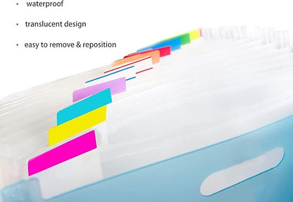 ELII 900 Pcs 2 Inch Sticky Index Tabs - Colorful, Writable & Transparent Book Tabs for Notebooks & Annotating