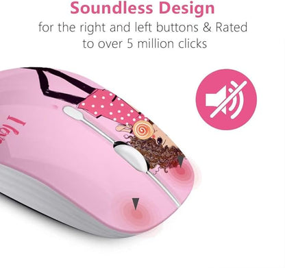 JUHOO Wireless Mouse with Nano Receiver for PC, Laptop, Notebook, Computer, MacBook, Less Noise, Portable Mobile Optical Mice