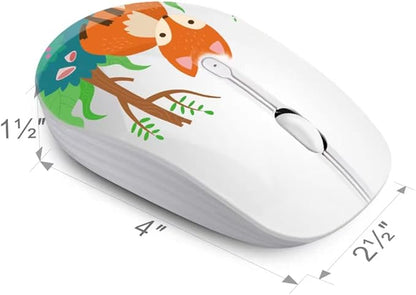 JUHOO Wireless Mouse with Nano Receiver for PC, Laptop, Notebook, Computer, MacBook, Less Noise, Portable Mobile Optical Mice.(Fox)