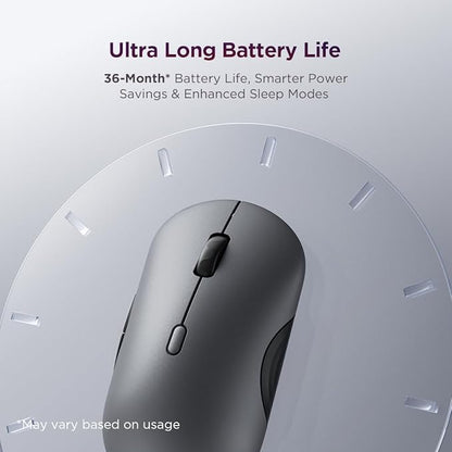 Lenovo 700 Multi-Device Wireless Mouse, Bluetooth or 2.4 GHz USB-A Connection, Connect up to 3 Devices, 36 Month Battery Life, Luna Grey