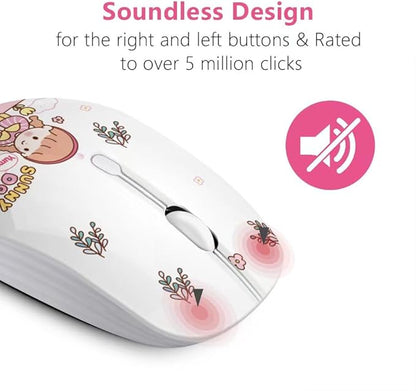 JUHOO Wireless Mouse with Nano Receiver for PC, Laptop, Notebook, Computer, MacBook, Less Noise, Portable Mobile Optical Mice