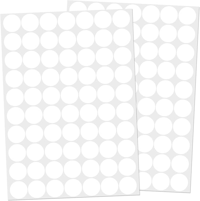 1400 PCS Colored Dot Stickers Round Color Coding Labels Polka Circle Dot Label Sticker for Office,Classroom,Papers Etc (Whtie, 3/4 inches)