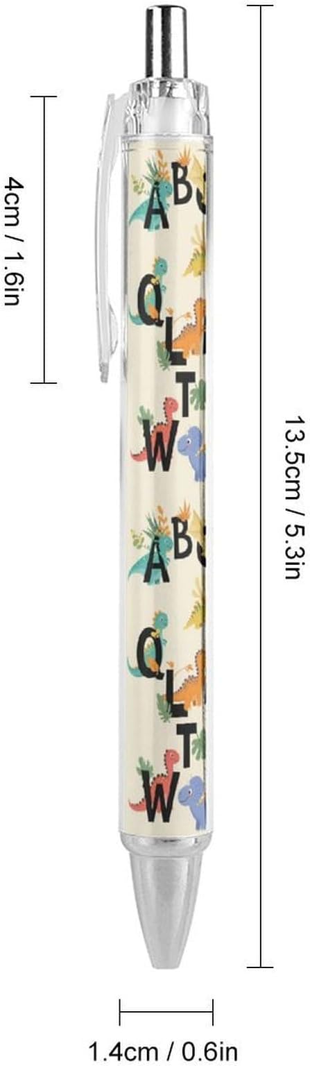 0.5mm Ballpoint for Unisex, Retractable Dinosaur Ball Pen, Fine Point Smooth Writing Pen Office Supplies, 4 Pcs