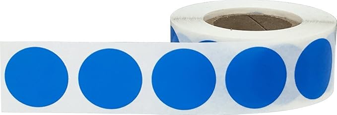 Blue 3/4" Inch Transparent Color Coding Labels, 500 Total Adhesive Stickers On A Roll, Ideal for Planners, Journals, Mailing Seals and Crafting Ideas