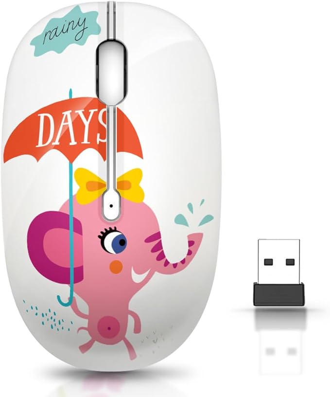 JUHOO Wireless Mouse with Nano Receiver for PC, Laptop, Notebook, Computer, MacBook, Less Noise, Portable Mobile Optical Mice