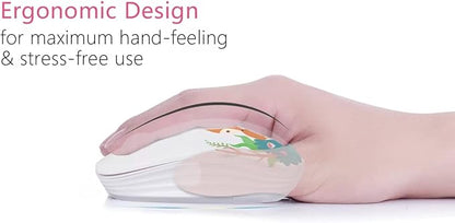 JUHOO Wireless Mouse with Nano Receiver for PC, Laptop, Notebook, Computer, MacBook, Less Noise, Portable Mobile Optical Mice.(Fox)