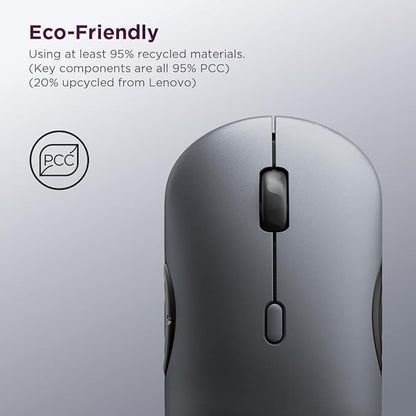 Lenovo 700 Multi-Device Wireless Mouse, Bluetooth or 2.4 GHz USB-A Connection, Connect up to 3 Devices, 36 Month Battery Life, Luna Grey