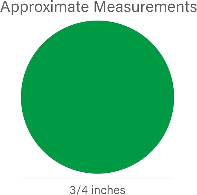 1400 PCS Colored Dot Stickers Round Color Coding Labels Polka Circle Dot Label Sticker for Office, Classroom, Yard Sale, Garage Sale(10 Colors, 3/4 inches)