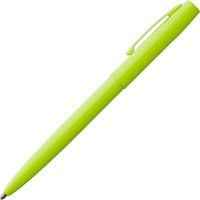 Fisher Space Pen Cap-O-Matic Pen, Ballpoint, Fluorescent Yellow, Pocket Clip, Black Ink
