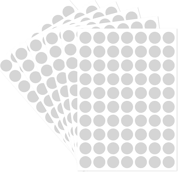 Dot Stickers - 1/2 Inch Grey Circle Labels, 1400pcs Writable Color Coding, Round Stickers for Office, Classroom, Garage Sale