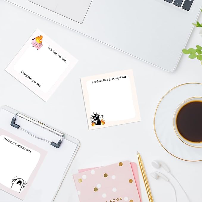 Funny Sticky Notes, 3"x3" Self-Stick Note Pads, 18 Pads, 50 Sheets/Pad, Total 900 Sheet for Home, Coworkers, Office and School Supplies