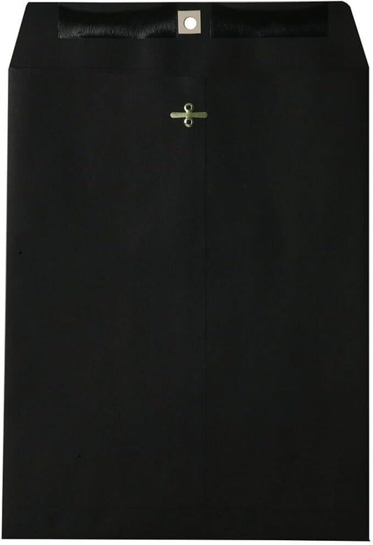 JAM PAPER 9 x 12 Open End Catalog Envelopes with Clasp Closure - Smooth Black - 100/Pack